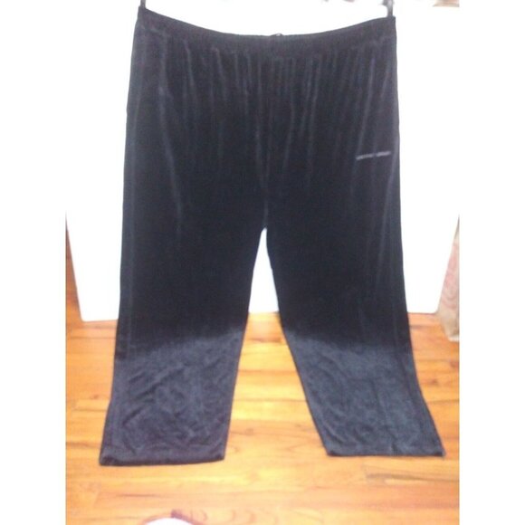 Vintage Damani Dada 90s Track pants Mens 6X Big tall black Velour Drawstring Y2K - Picture 1 of 10